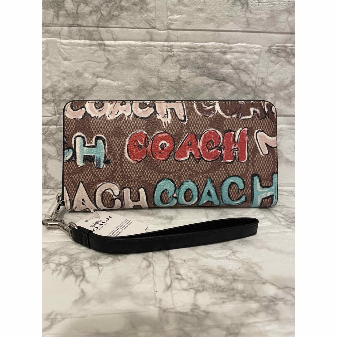 COACH(コーチ)のCOACH長財布ミント＆サーフ　シグネチャー　ブラウン レディースのファッション小物(財布)の商品写真