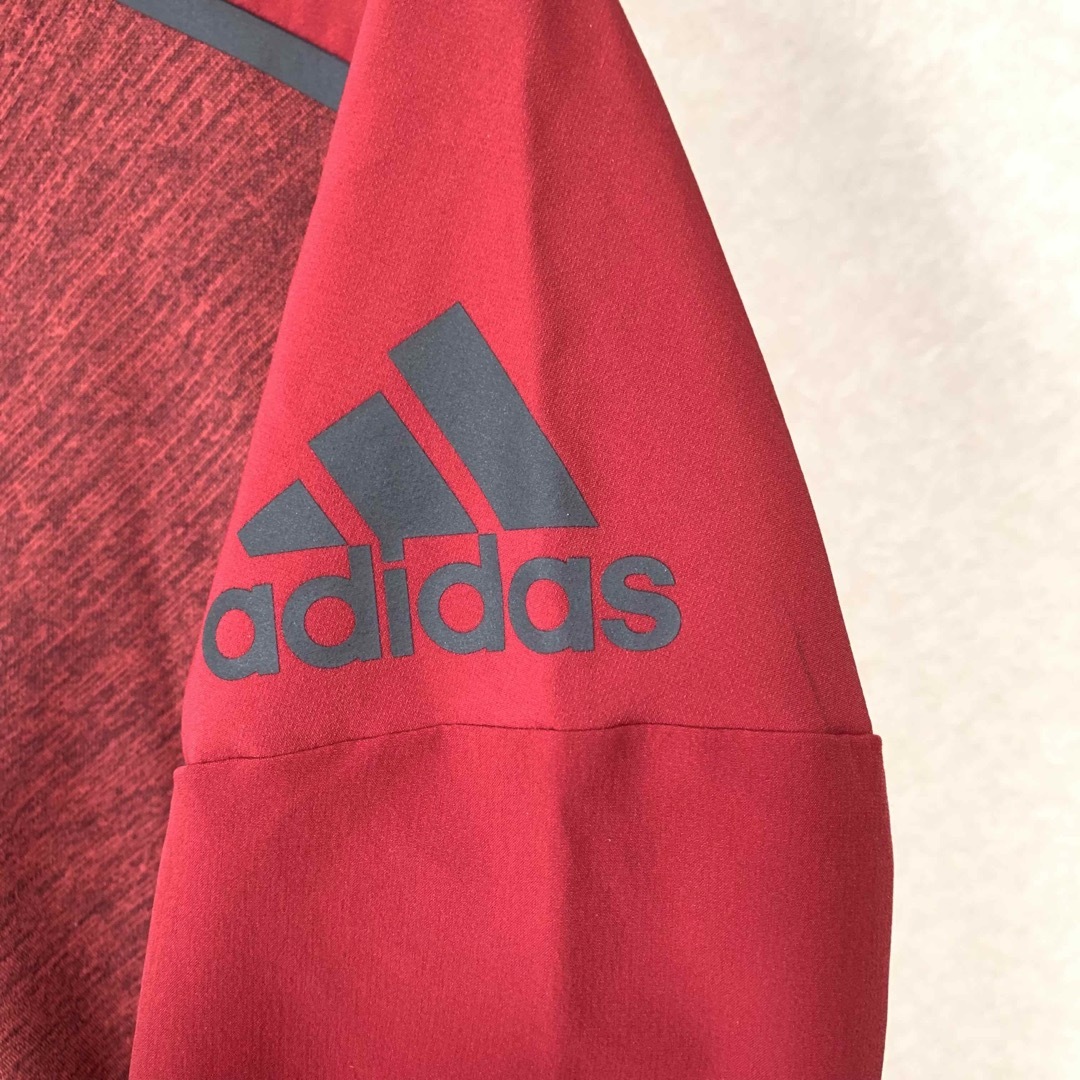adidas - adidas Z.N.E. ハイブリッド パーカー 140cm レッドの adidas - adidas Z.N.E. ハイブリッド パーカー 140cm レッドの