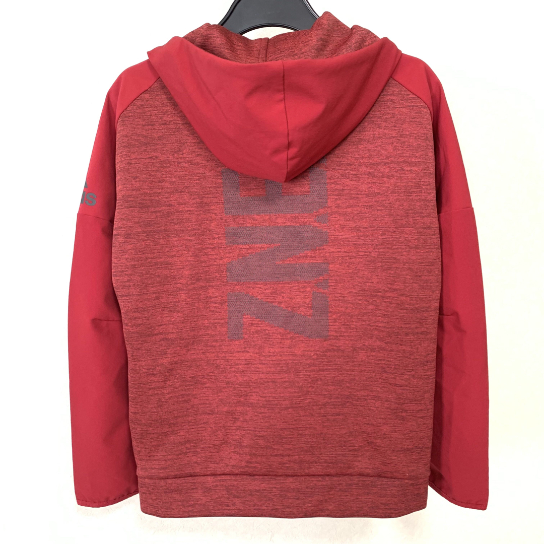 adidas - adidas Z.N.E. ハイブリッド パーカー 140cm レッドの adidas - adidas Z.N.E. ハイブリッド パーカー 140cm レッドの