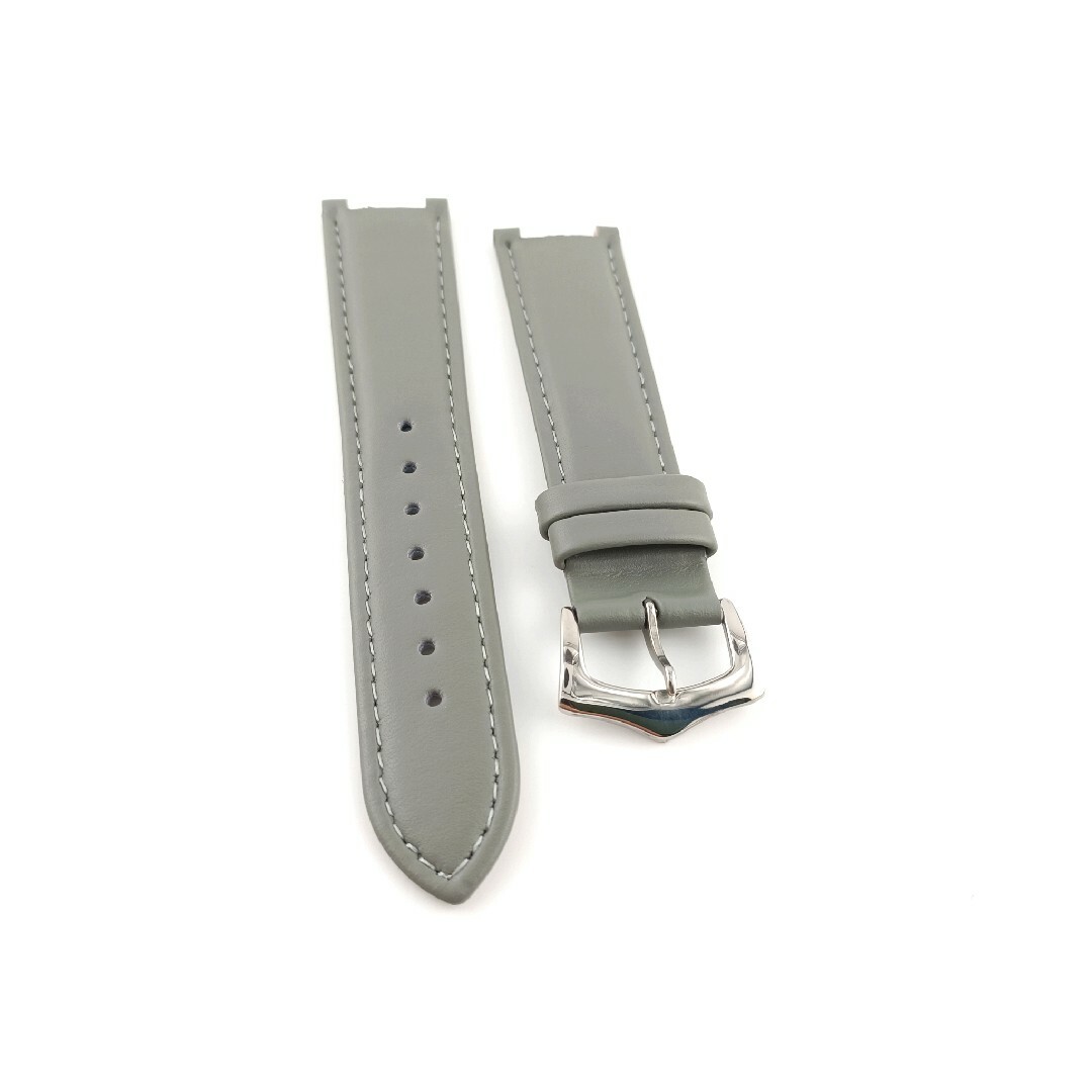 20mm 凹型 レザーベルト グレー  カルティエ パシャ38 社外品 メンズの時計(レザーベルト)の商品写真