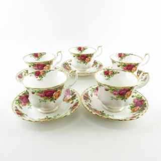 ロイヤルアルバート(ROYAL ALBERT)の美品 ROYAL ALBERT ロイヤルアルバート オールドカントリーローズ ティーカップ＆ソーサー 5客 セット SY7653A2 (グラス/カップ)