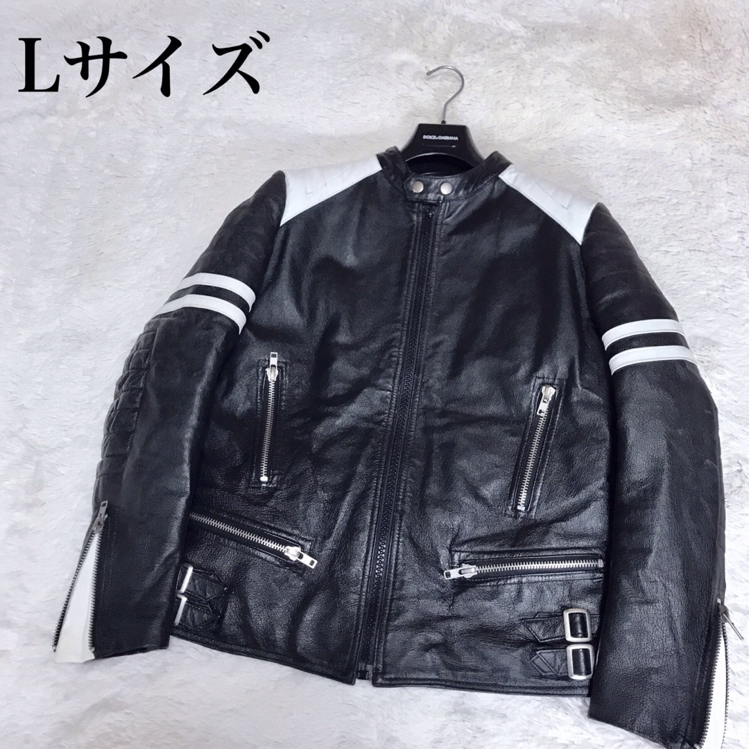 美品 バイカラー 本革 シングル バイカー レザージャケット 美品 バイカラー 本革 シングル バイカー レザージャケット