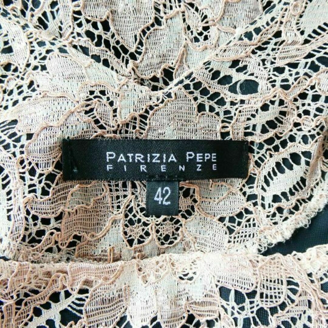 PATRIZIA PEPE(パトリツィアペペ)の美品 パトリツィアペペ レース レイヤード 半袖 膝丈 ワンピース ドレス レディースのワンピース(ひざ丈ワンピース)の商品写真