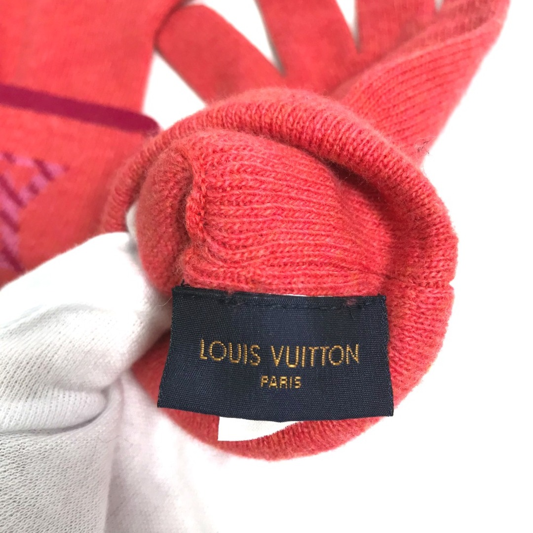 LOUIS VUITTON(ルイヴィトン)のルイヴィトン LOUIS VUITTON モノグラム M70838 グローブ LVロゴ 手袋 ウール レッド系 美品 レディースのファッション小物(手袋)の商品写真