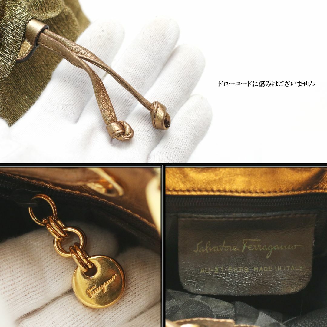 Salvatore Ferragamo(サルヴァトーレフェラガモ)の【美品 / ヴィンテージ】◇フェラガモ◇ ヴァラリボン / 巾着 ハンドバッグ レディースのバッグ(ハンドバッグ)の商品写真