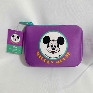 ディズニー(Disney)の<新品>レトロミッキー パープル スクエアポーチ レトロアートコレクション(キャラクターグッズ)