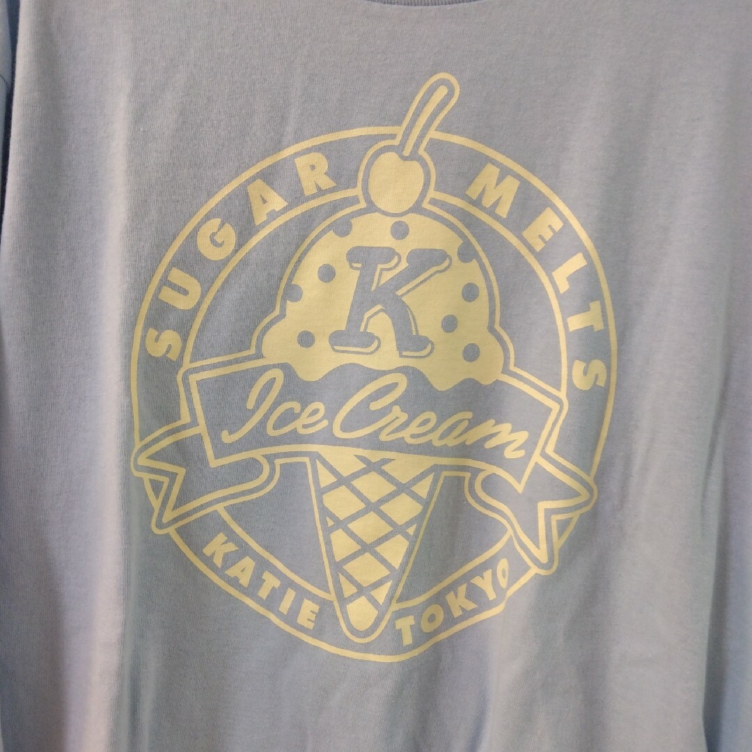 Katie(ケイティー)のKatie♡ice cream‘K’long tee ブルー レディースのトップス(Tシャツ(長袖/七分))の商品写真