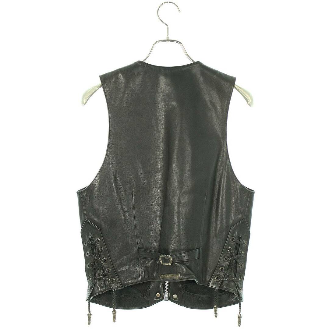 Chrome Hearts(クロムハーツ)のクロムハーツ  6BTN ZIP FRNT VEST クロスボールボタンレザーベスト メンズ S メンズのトップス(その他)の商品写真