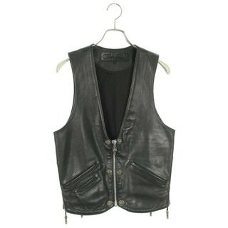 クロムハーツ(Chrome Hearts)のクロムハーツ  6BTN ZIP FRNT VEST クロスボールボタンレザーベスト メンズ S(その他)