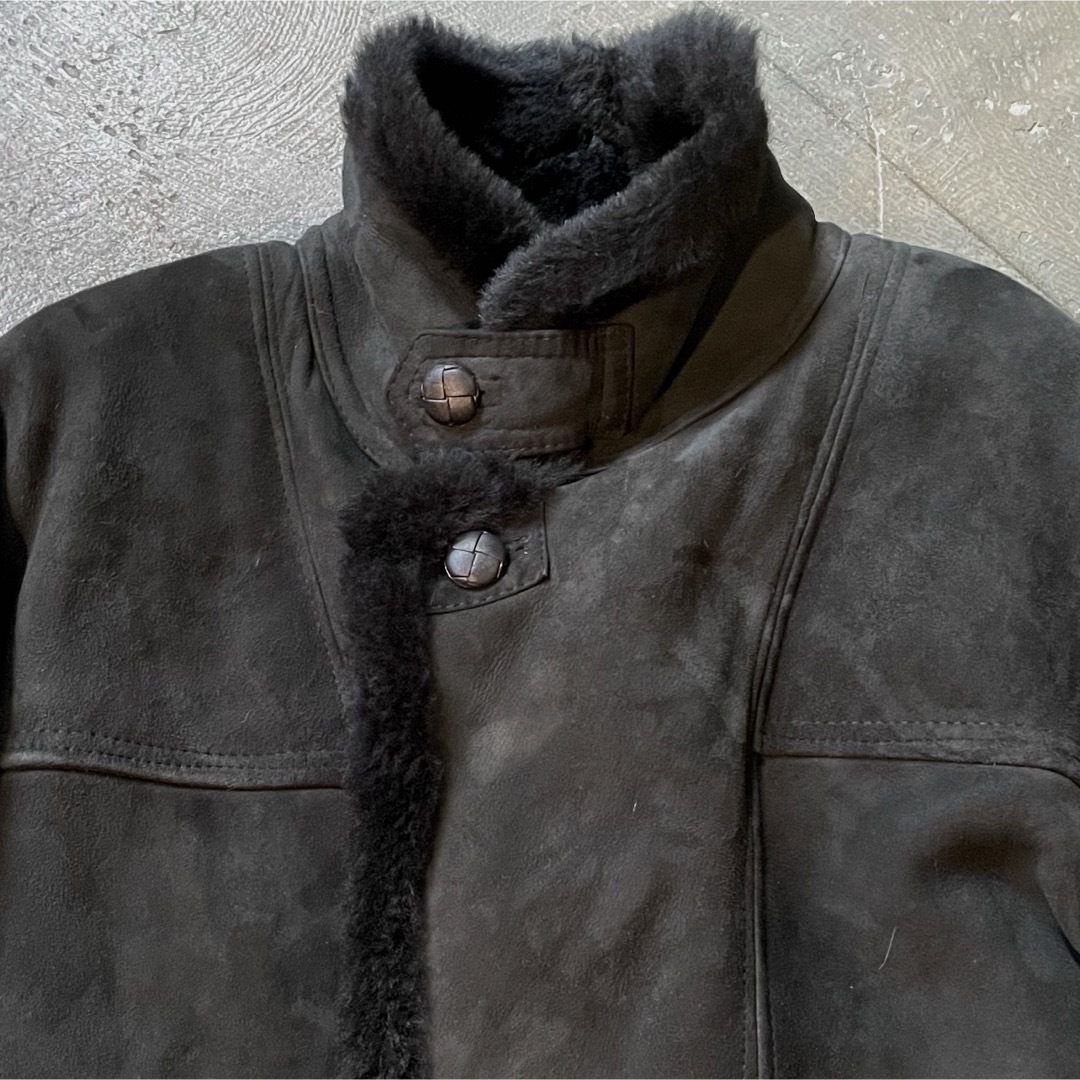 ビンテージ リアル ムートン ジャケット コート レザー メンズのジャケット/アウター(レザージャケット)の商品写真