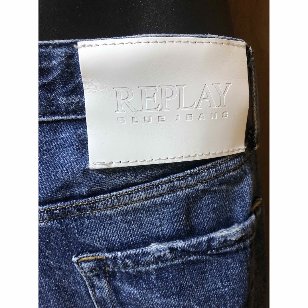 Replay(リプレイ)のREPLAY レディース　デニムスカート　オーガンジー　24インチ レディースのスカート(ひざ丈スカート)の商品写真