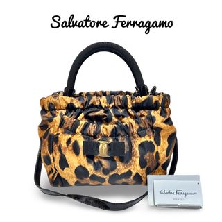 サルヴァトーレフェラガモ(Salvatore Ferragamo)のSalvatore Ferragamo サルヴァトーレ フェラガモ JOSETTE レオパード柄 ヴァラ 2WAY ショルダー ハンドバッグ(ショルダーバッグ)