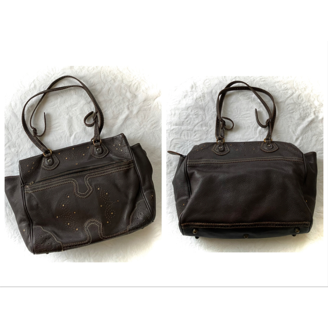 JAMIN PUECH(ジャマンピュエッシュ)の新品同様JAMIN PUECHジャマンピュエッシュ本革 濃茶色 バック レディースのバッグ(ショルダーバッグ)の商品写真