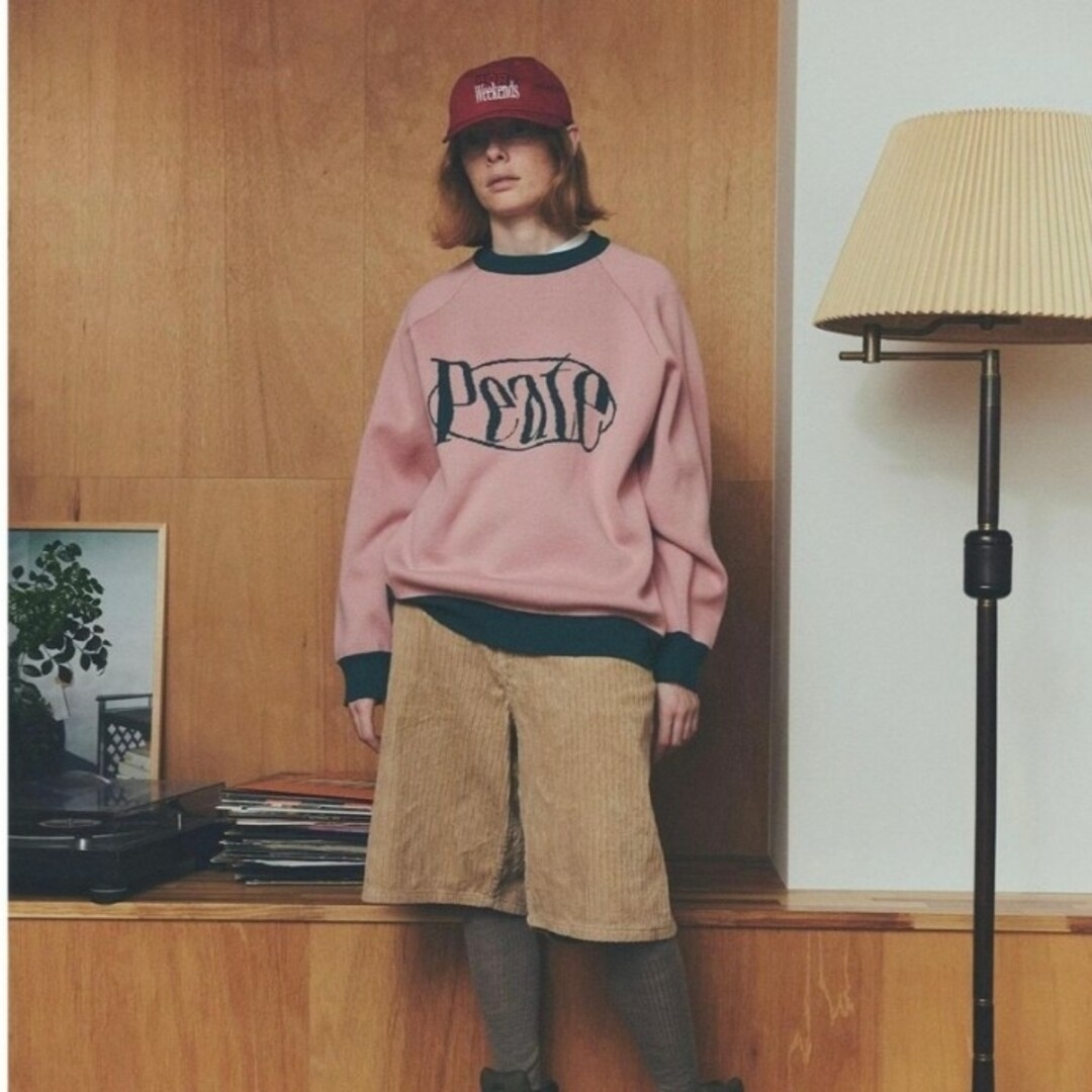 peate logo knit ピート ロゴ ニット ピンク 新品 ステッカー付ニット/セーター