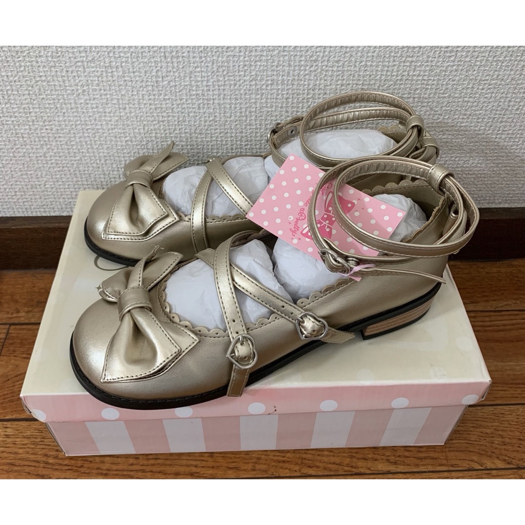 Angelic Pretty(アンジェリックプリティー)のAngelic Pretty☆ Tea Partyシューズ☆Mサイズ☆ゴールド レディースの靴/シューズ(ハイヒール/パンプス)の商品写真