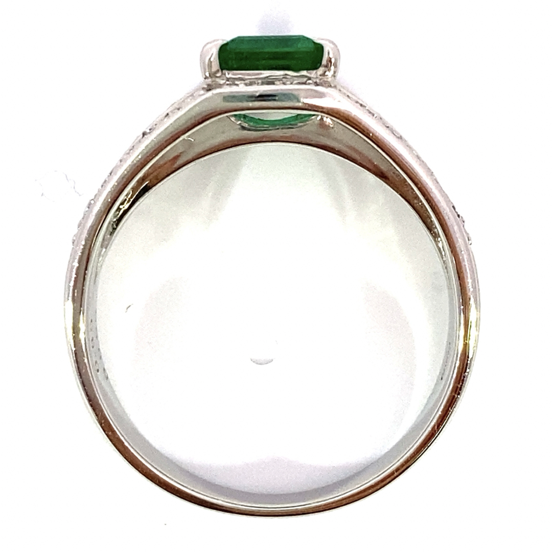 【JB-3654】Pt コロンビア ムゾー 天然エメラルド ダイヤ リング レディースのアクセサリー(リング(指輪))の商品写真