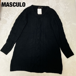 【未使用】MASCULO マスキュロ   ニットセーターケーブルニット　ブラック(ニット/セーター)