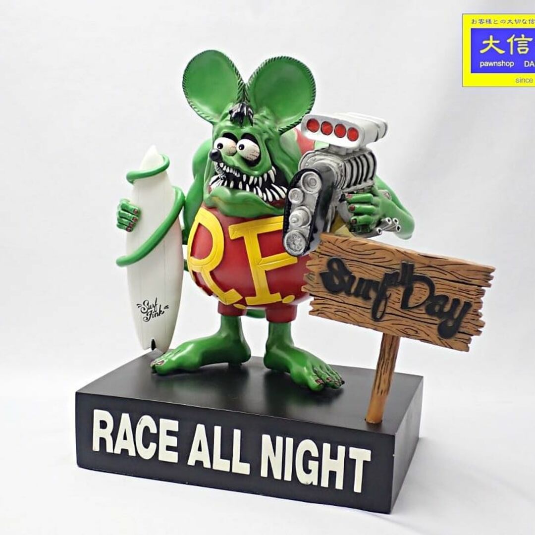 新品同様品ＡFUNKO ファンコ  RAT FINK R/F ラットフィンク フィギュア スタチュー SURF ALL DAY RACE ALL NIGHT B+ 【送料無料】 D-2185【質屋出品】