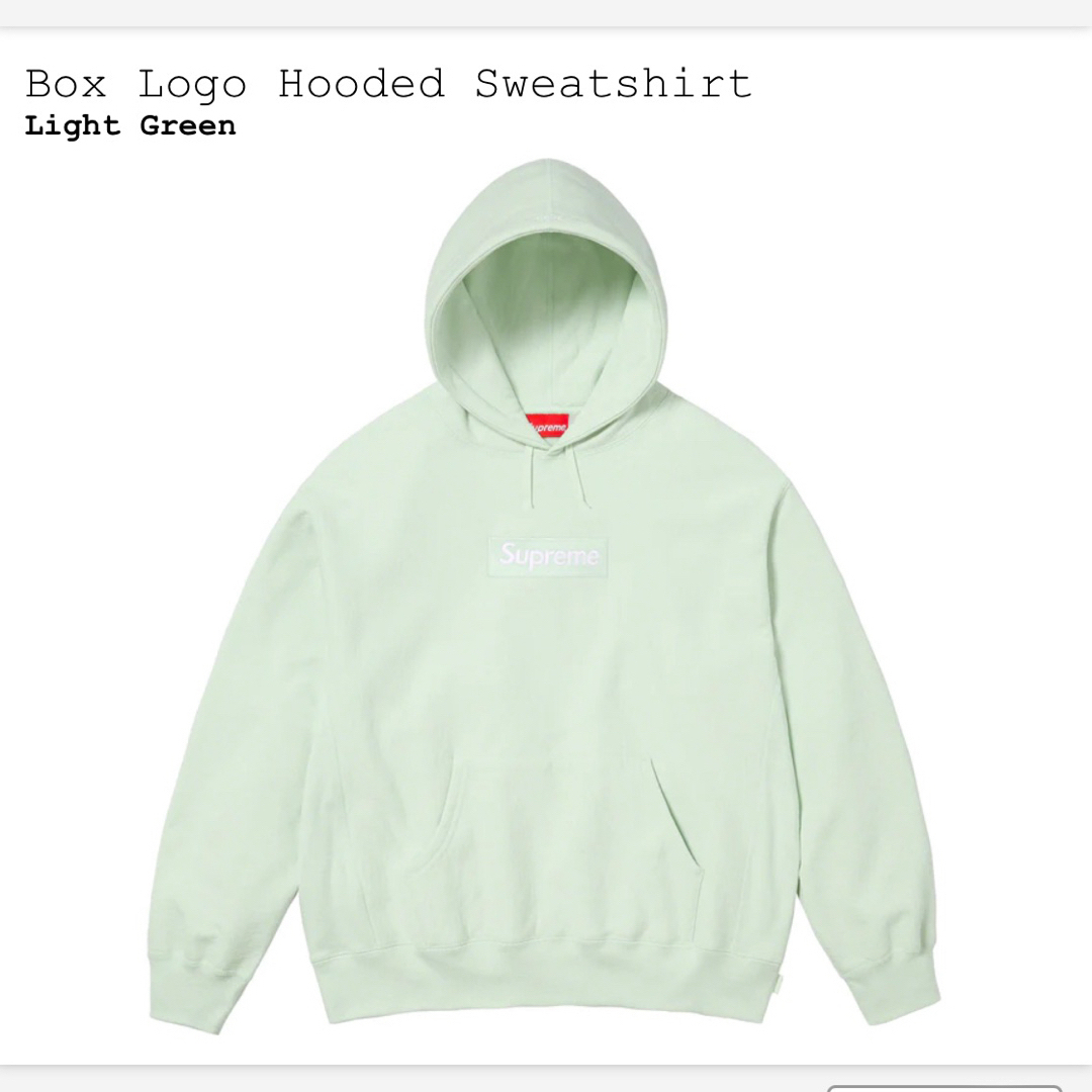 【新品】★タグ付★即完★Supreme Box Logo HoodedLightGreenサイズ