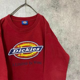 ディッキーズ(Dickies)の00s ディッキーズ　ロンT プリント　綿　メンズ　赤　古着(Tシャツ/カットソー(七分/長袖))