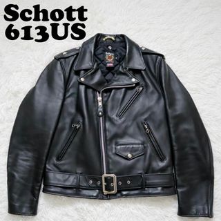 ショット(schott)の【極美品】Schott ダブルライダースレザージャケット ワンスター 613US(ライダースジャケット)