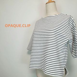 オペークドットクリップ(OPAQUE.CLIP)のオペークドットクリップ(M)ボーダー柄半袖カットソー(Tシャツ(長袖/七分))