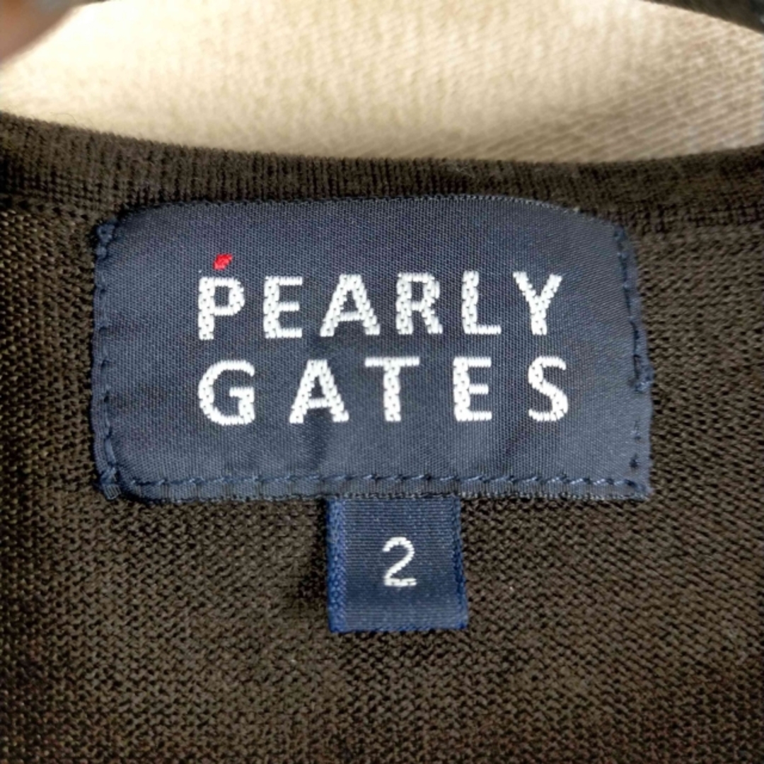 PEARLY GATES(パーリーゲイツ)のPEARLY GATES(パーリーゲイツ) フロント刺しゅうウールカーディガン レディースのトップス(カーディガン)の商品写真