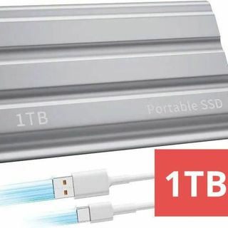 外付け SSD 1TB 高速転送 防滴 防塵 Windows Mac ポータブル(PC周辺機器)