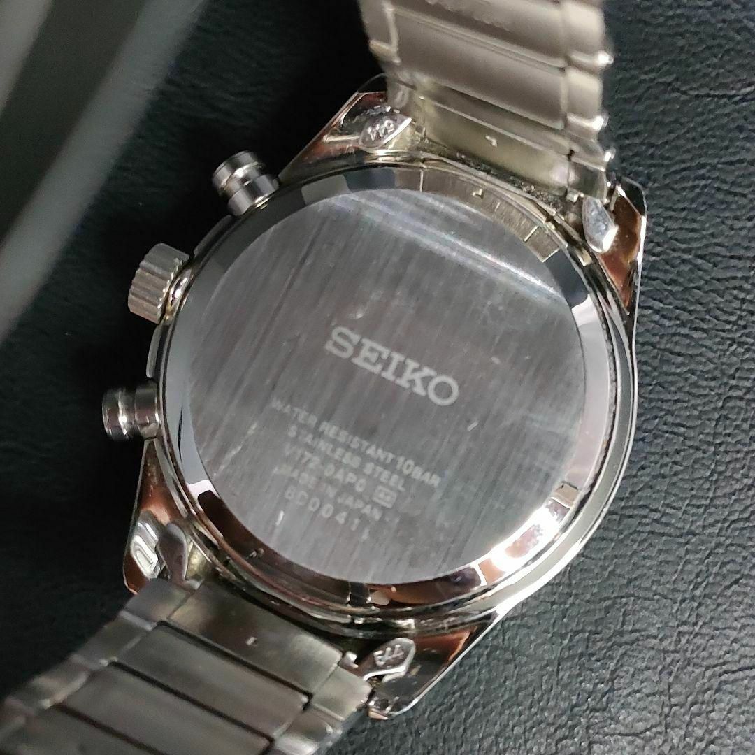 SEIKO(セイコー)の極美品【稼働品】SEIKO　セイコー　V172　ブラック　シルバー　ソーラー メンズの時計(腕時計(アナログ))の商品写真