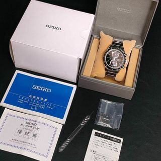 セイコー(SEIKO)の極美品【稼働品】SEIKO　セイコー　V172　ブラック　シルバー　ソーラー(腕時計(アナログ))