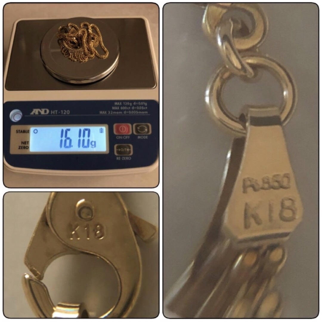 K18YG・Pt850 ネックレス　16.1g 18金ネックレス　プラチナコンビ レディースのアクセサリー(ネックレス)の商品写真