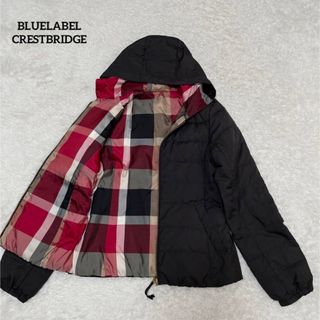 ブルーレーベルクレストブリッジ(BLUE LABEL CRESTBRIDGE)のブルーレーベルクレストブリッジ　リバーシブル ダウンジャケット　チェック　フード(ダウンジャケット)