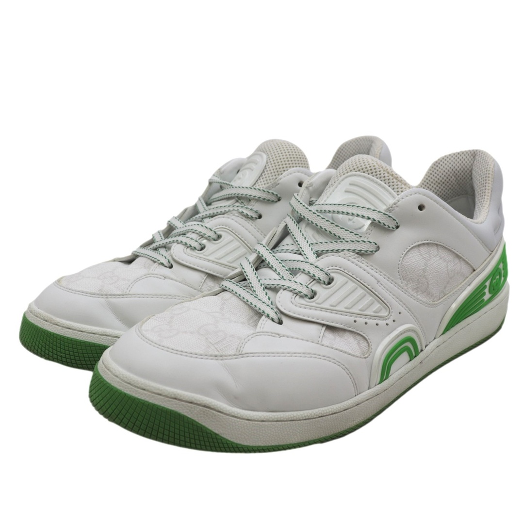 Gucci(グッチ)の美品 グッチ バスケット スニーカー メンズ 白 緑 9 ローカット GUCCI メンズの靴/シューズ(スニーカー)の商品写真