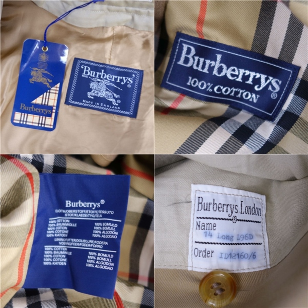 BURBERRY(バーバリー)の極美品 Vintage バーバリー Burberrys コート トレンチコート ライナー付き 英国製 アウター レディース 14Long(LL相当) ベージュ レディースのジャケット/アウター(トレンチコート)の商品写真