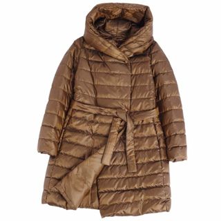 マックスマーラ(Max Mara)の美品 マックスマーラ Max Mara STUDIO コート ベルト付き ダウンコート ロングコート アウター レディース CHA38 USA8 FB40 MEX30 GB10 IJ42(M相当) ブラウン(その他)