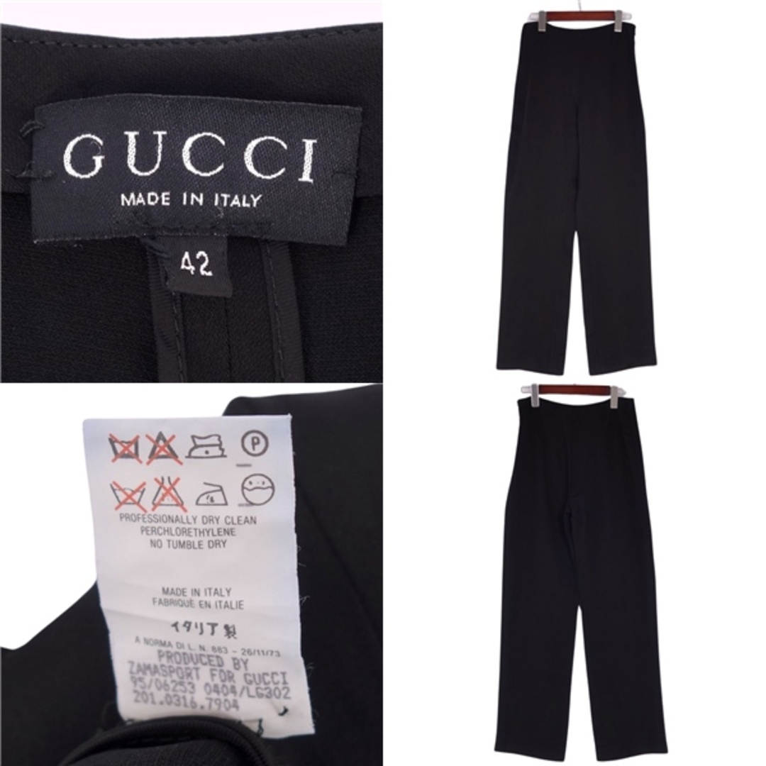 Gucci(グッチ)のグッチ GUCCI パンツ トムフォード期 ロングパンツ レーヨン 無地 ボトムス レディース イタリア製 42(L相当) ブラック レディースのパンツ(その他)の商品写真