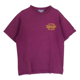 サンサーフ(Sun Surf)のSUN SURF サンサーフ  ロゴ プリント 丸首 クルーネック 半袖 Tシャツ エンジ系 M【中古】(Tシャツ/カットソー(半袖/袖なし))