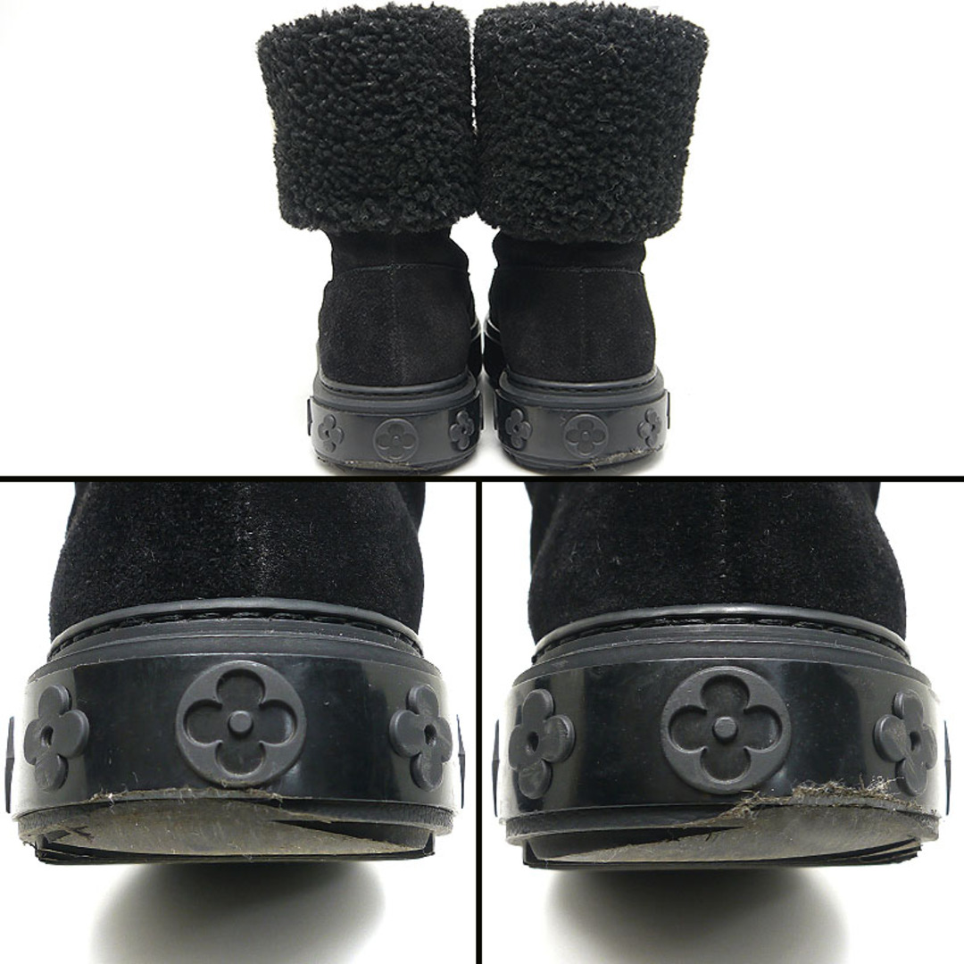 LOUIS VUITTON(ルイヴィトン)のルイヴィトン スノードロップ・ライン アンクルブーツ 35 黒 ムートンブーツ レディースの靴/シューズ(ブーツ)の商品写真