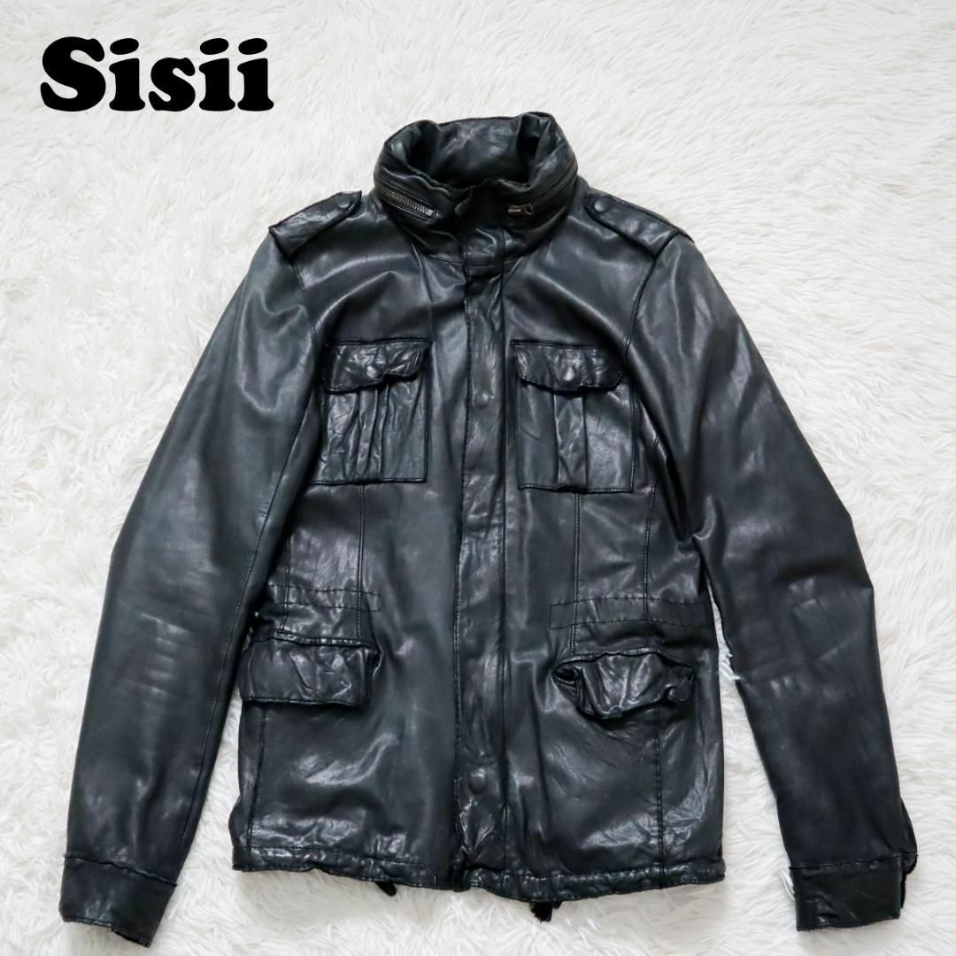 Sisii シシ　シングルレザーライダースジャケット着丈62cm