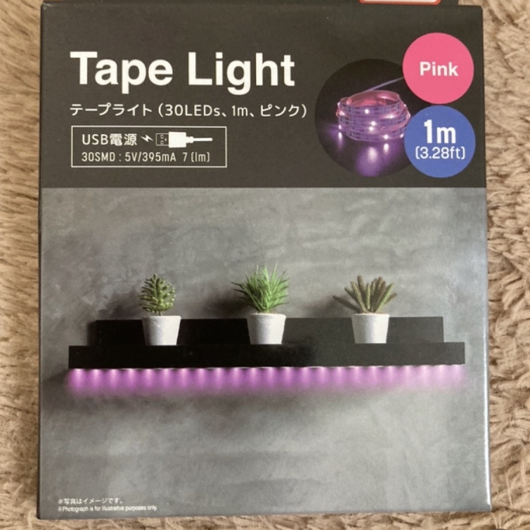 テープライト新品30LEDs 1mピンク インテリア/住まい/日用品のライト/照明/LED(その他)の商品写真