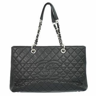 シャネル(CHANEL)の本物 シャネル CHANEL ココマーク マトラッセ GST チェーン トートバッグ ショルダーバッグ キャビアスキン レザー ブラック Matelasse バッグ 中古(トートバッグ)