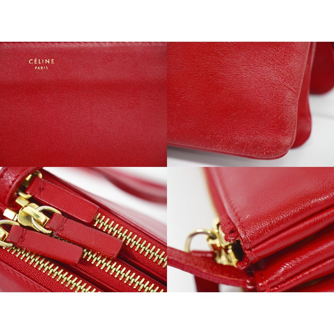 CELINE - 本物 セリーヌ CELINE トリオ ラージ ショルダーバッグ CELINE - 本物 セリーヌ CELINE トリオ ラージ ショルダーバッグ