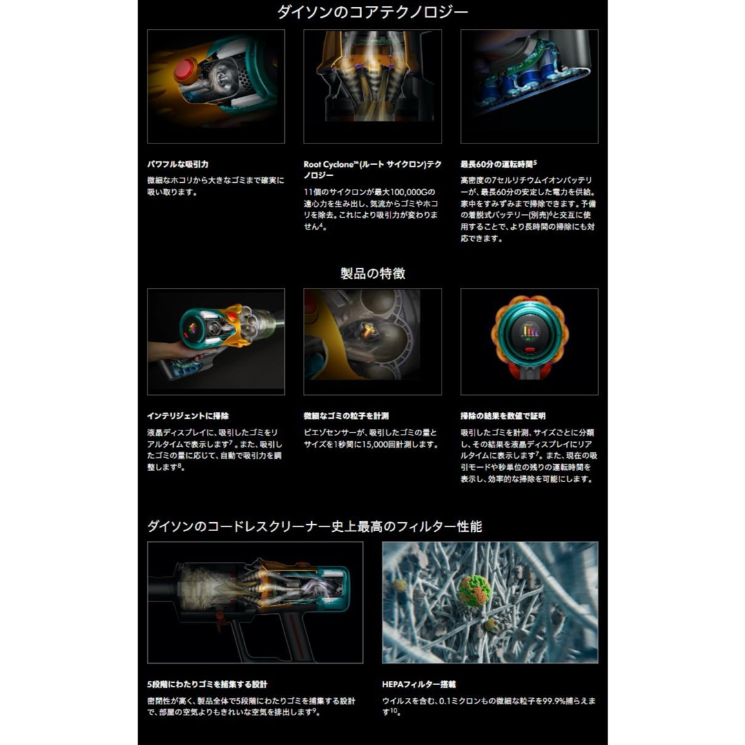 Dyson(ダイソン)のダイソン SV46SU ディテクトスリムサブマリン イエロー スマホ/家電/カメラの生活家電(掃除機)の商品写真