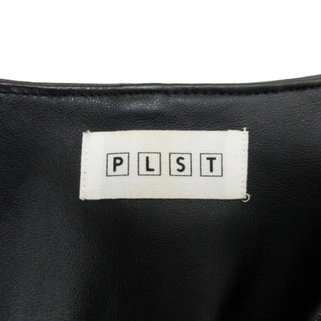 PLST(プラステ)のプラステ PLST エコレザー ライダースジャケット ダブル ブラック M レディースのジャケット/アウター(ライダースジャケット)の商品写真