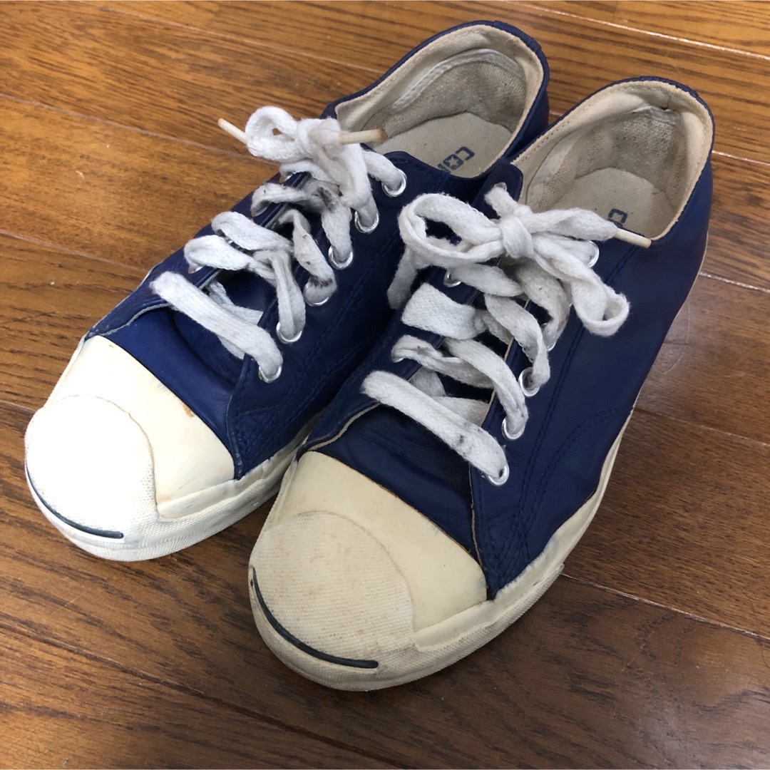 CONVERSE(コンバース)の希少カラー！コンバース　ジャックパーセル　レザーブルー　24.5cm レディースの靴/シューズ(スニーカー)の商品写真