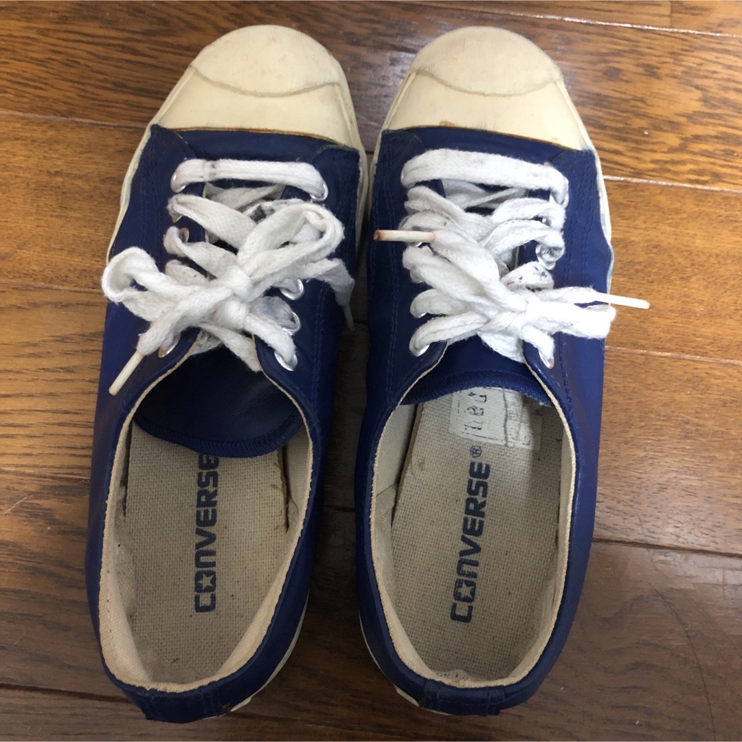 CONVERSE(コンバース)の希少カラー！コンバース　ジャックパーセル　レザーブルー　24.5cm レディースの靴/シューズ(スニーカー)の商品写真