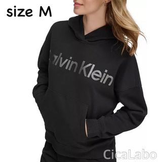 カルバンクライン(Calvin Klein)の【新品】カルバンクライン プルオーバー パーカー ブラック M(パーカー)