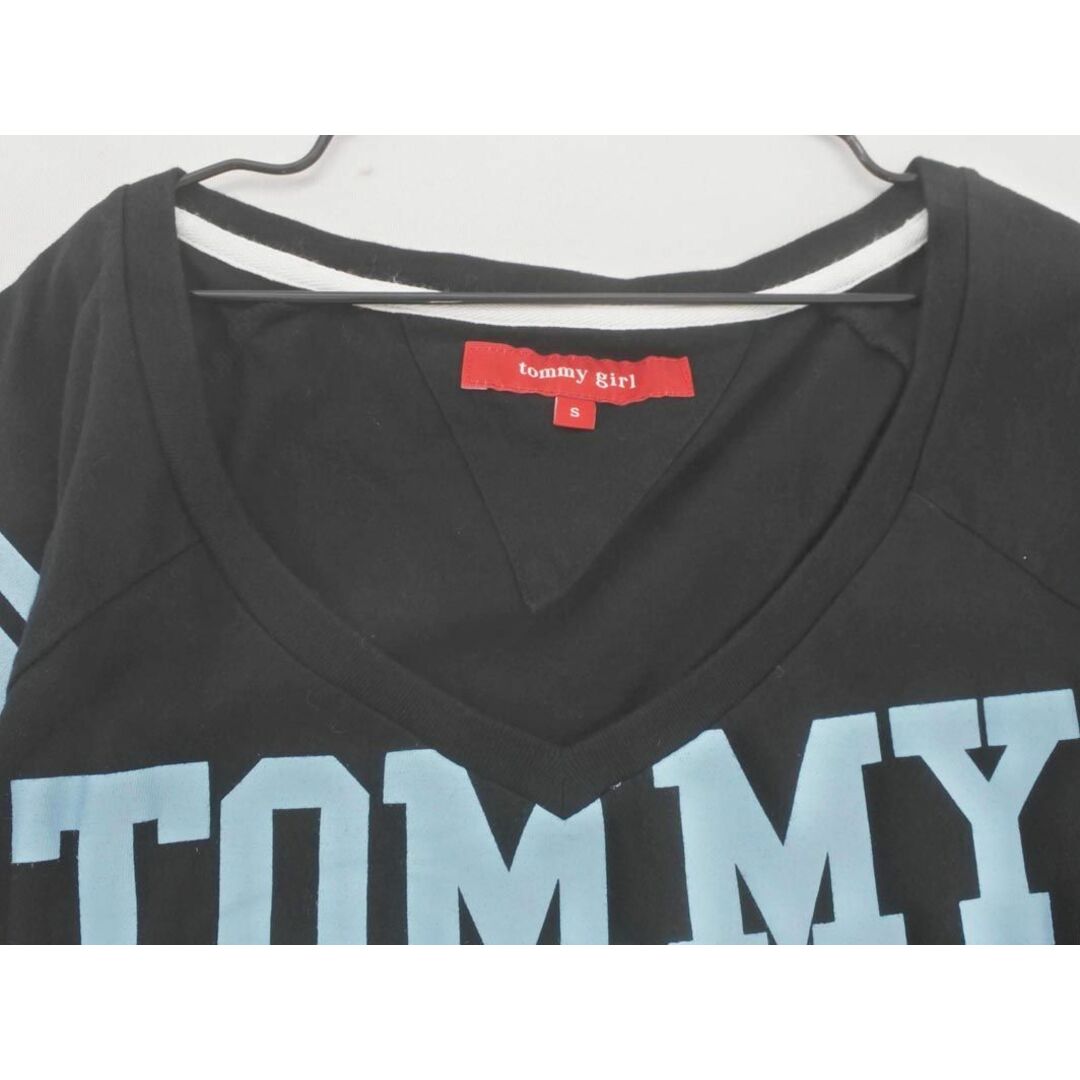 tommy girl(トミーガール)のtommy girl トミーガール プリント Vネック Tシャツ sizeS/黒 ■◆ レディース レディースのトップス(Tシャツ(半袖/袖なし))の商品写真