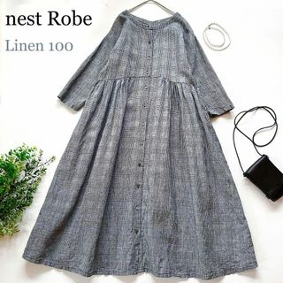 nest robe / ネストローブ | 2019SS | リネンタックノースリーブ2wayワンピース | F | ブラック | レディースレディース