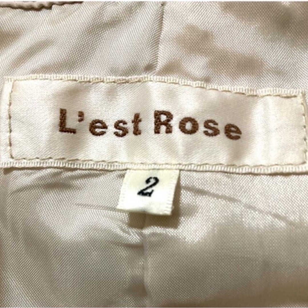 L'EST ROSE(レストローズ)のL'EST ROSE☆ショート丈中綿コート☆ベージュ☆２☆M☆美品 レディースのジャケット/アウター(その他)の商品写真